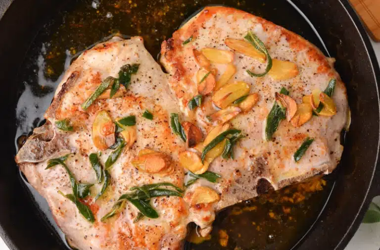 Pan-Seared Pork Chops with Garlic and Sage Butter