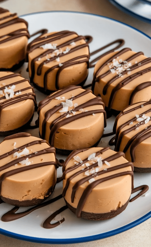 Salted Caramel Peanut Butter Mini Cheesecakes