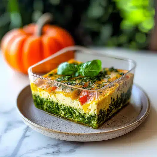 Layered Spinach and Vegetable Egg Bake