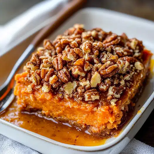 Sweet Potato Casserole with Pecan Topping