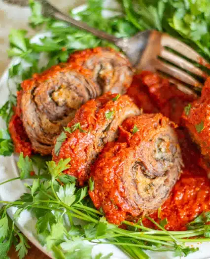 Italian Beef Braciole (Rolled Beef Roulades)