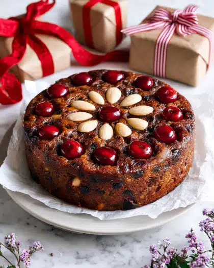 Traditional Fruit and Nut Christmas Cake