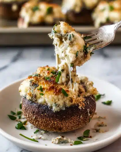 Stuffed Mushrooms with Cheese and Herbs