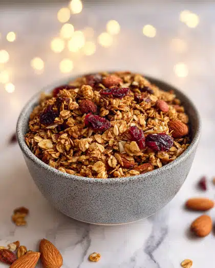 Homemade Granola with Nuts and Dried Fruit