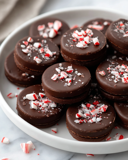 Chocolate Peppermint Sandwich Cookies