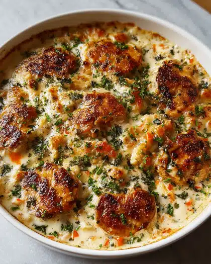 Creamy Baked Chicken Meatballs