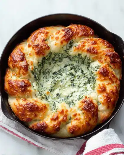 Cheesy Spinach Artichoke Bread Bowl