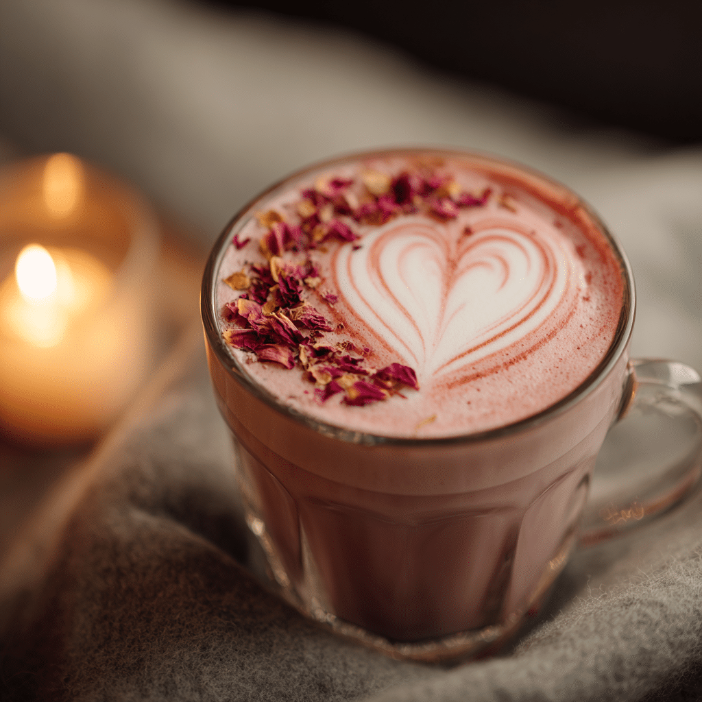 Strawberry Rose Love Latte: Warm Romantic Embrace Recipe - Recipe Image