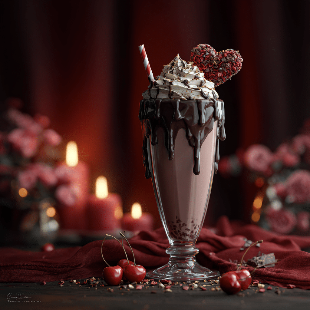 Chocolate Cherry Love Milkshake: Deep Sweet Romance Recipe - Recipe Image