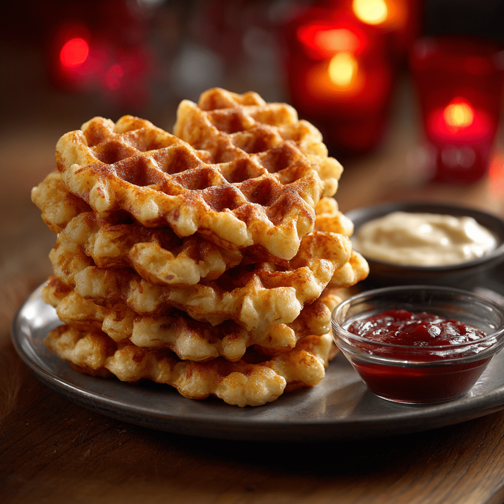 Heart-Shaped Potato Waffles Recipe - Recipe Image