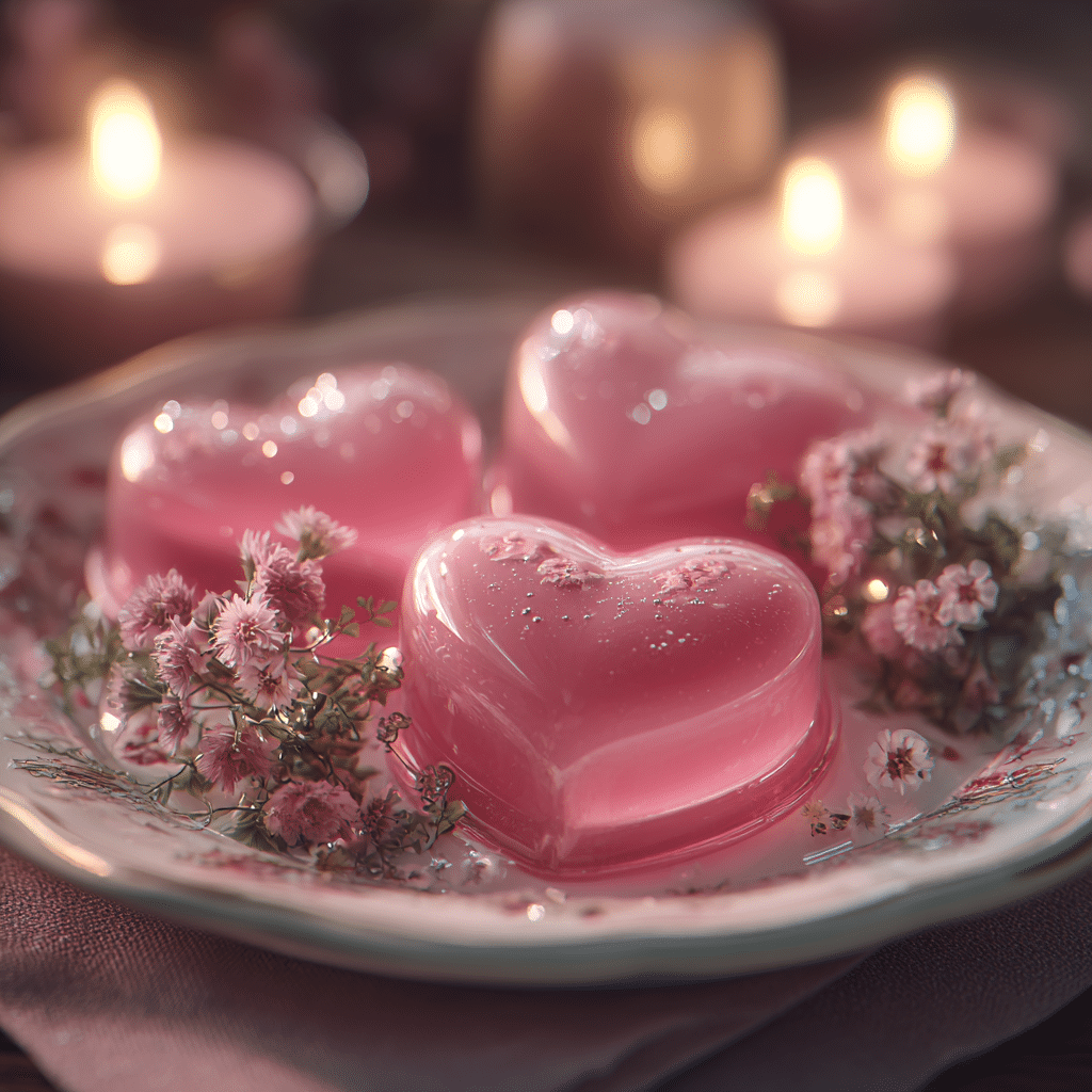 Strawberry Milk Heart Jelly: Playful Valentine Treat Recipe - Recipe Image