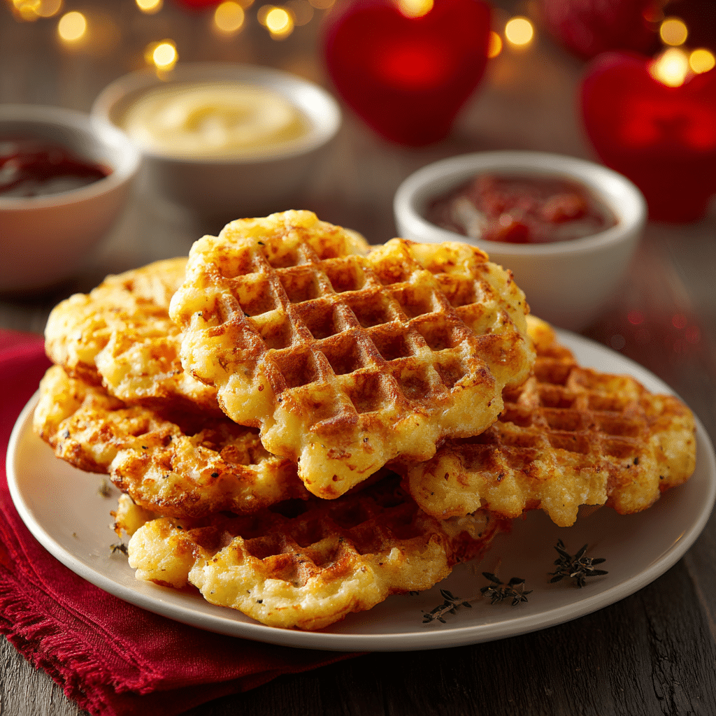 Heart-Shaped Potato Waffles Recipe - Recipe Image