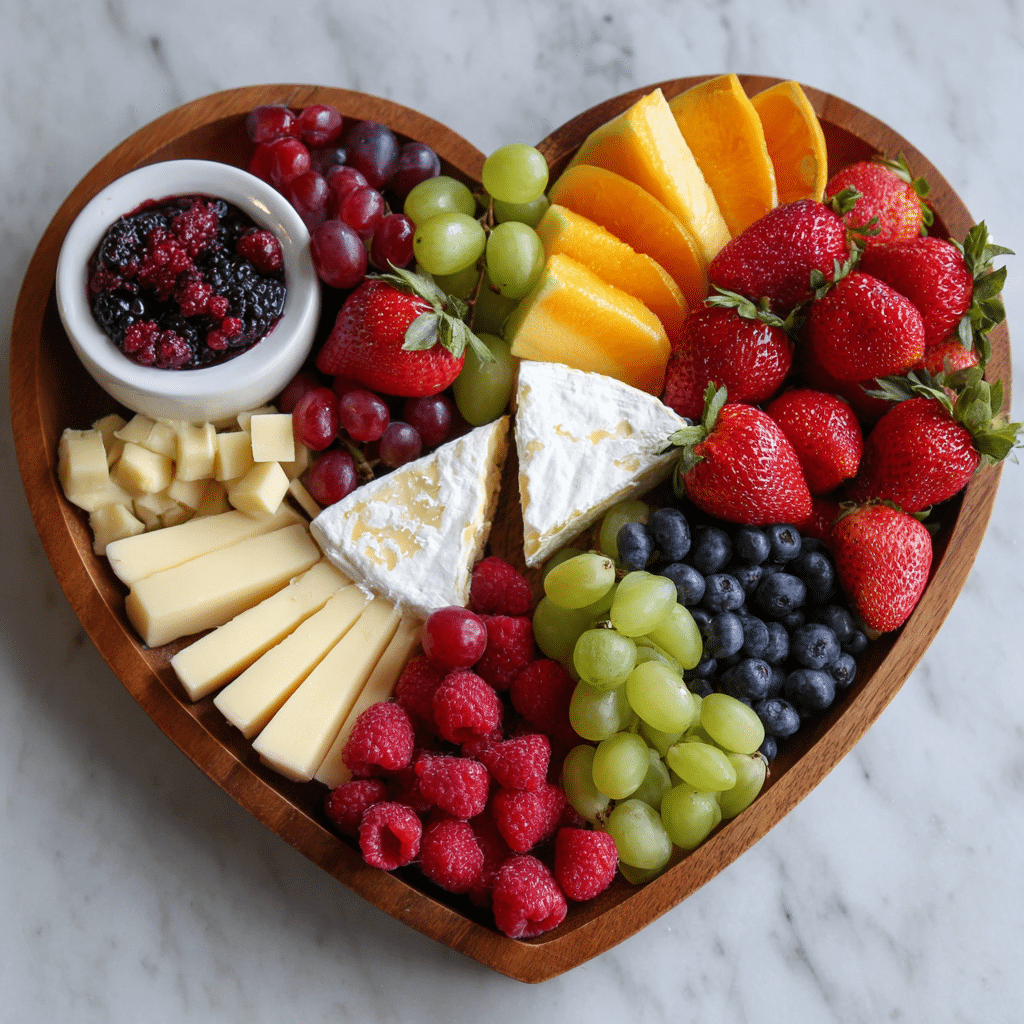 Heart-Shaped Fruit and Cheese Platter Recipe - Recipe Image