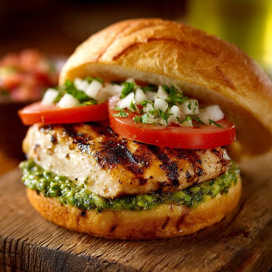 Grilled Chicken Burger: Herb Green Freshness Recipe