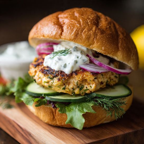 Mediterranean Chicken Burger: Fresh Herb and Yogurt Balance - Recipe Image