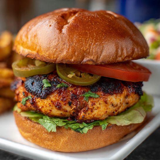 Cajun Chicken Burger: Bold Spiced Red-Brown Flavor Recipe - Recipe Image