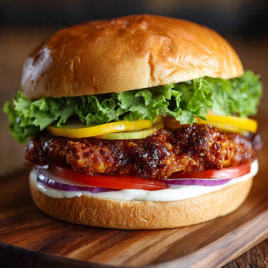 Cajun Chicken Burger: Bold Spiced Red-Brown Flavor Recipe