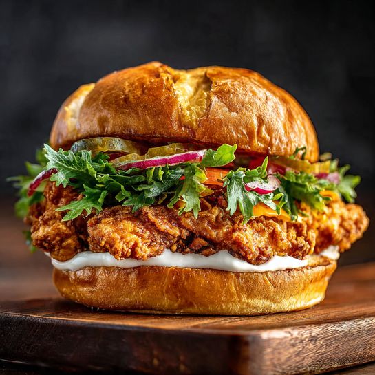 Classic Crispy Chicken Burger: Golden Crunch Perfection Recipe - Recipe Image