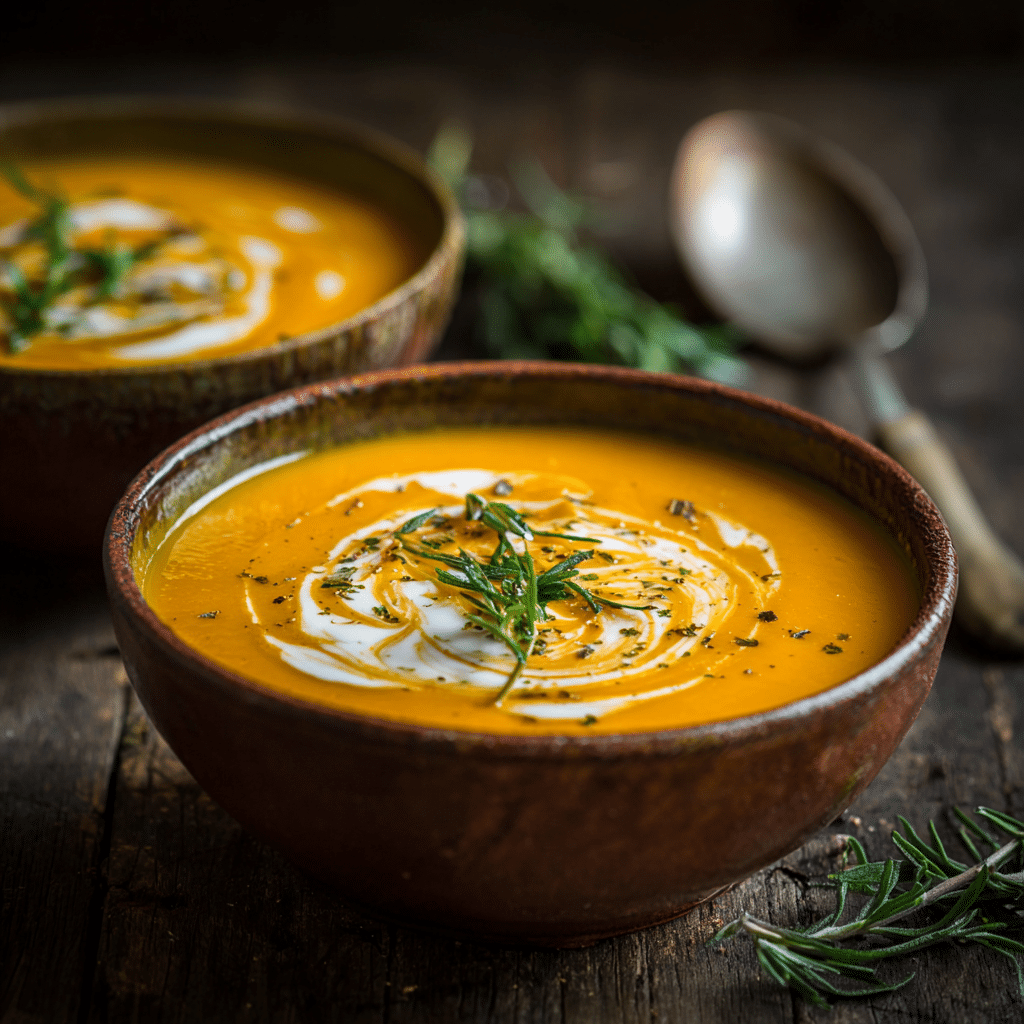 Creamy Pumpkin Soup with Herbs Recipe