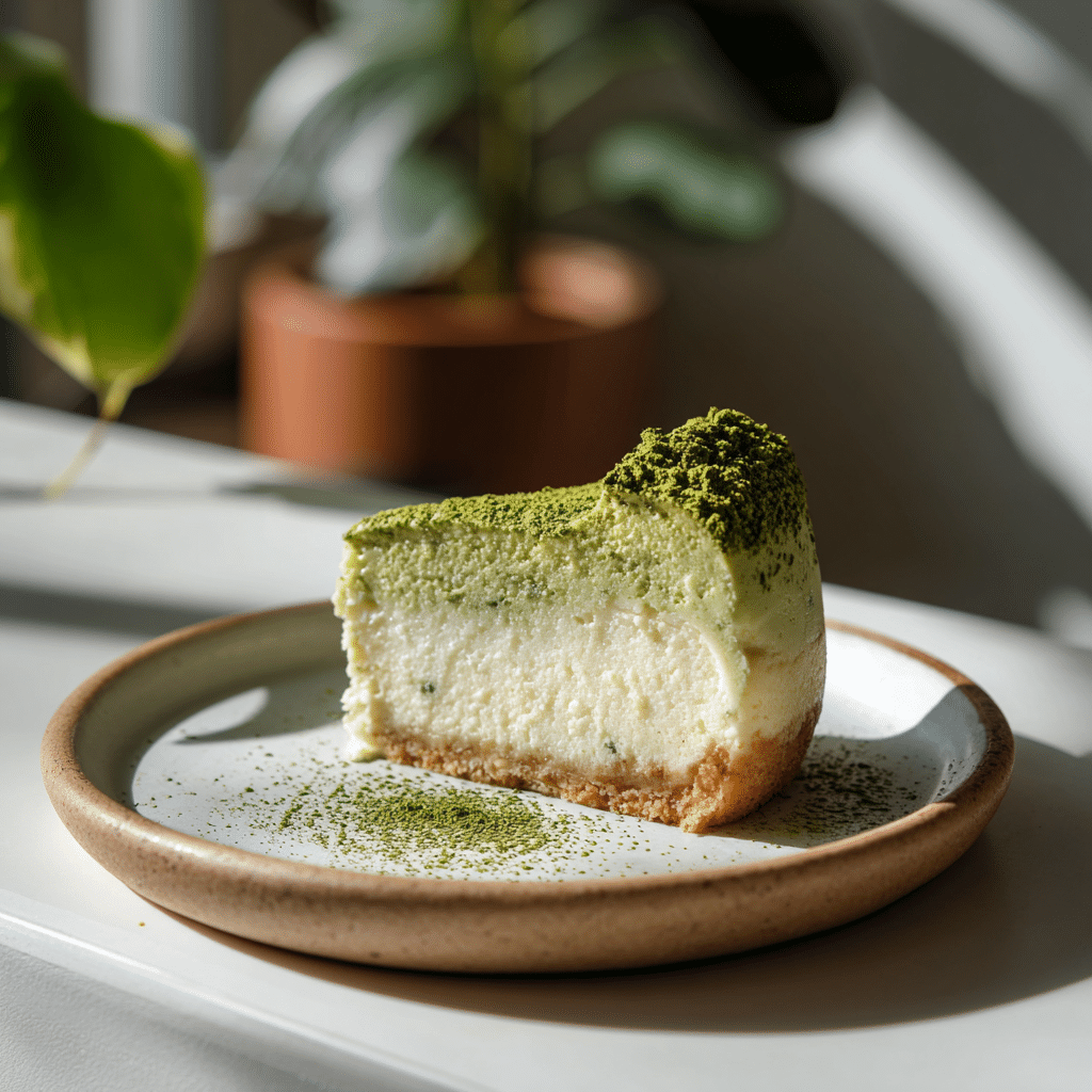 White Chocolate Matcha Cheesecake: A Modern Fusion Dessert Recipe - Recipe Image