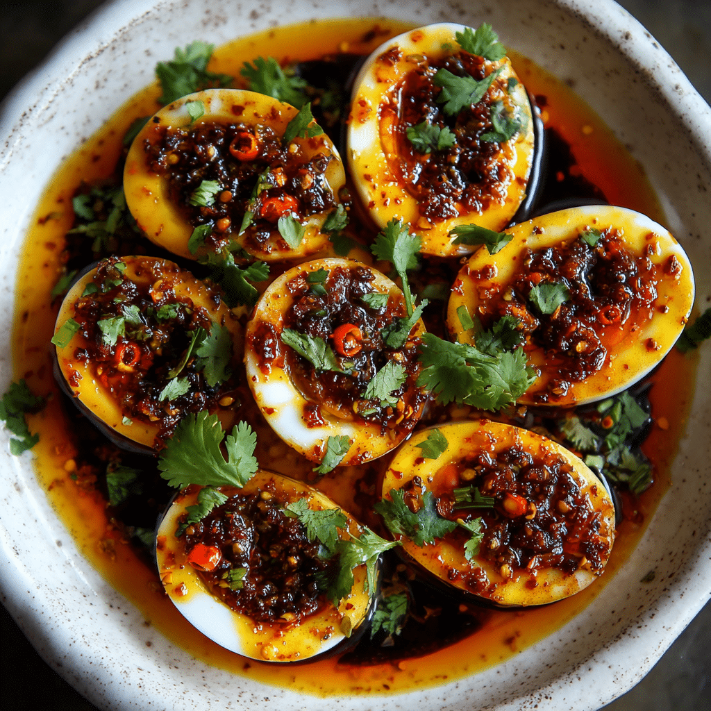Thai Chili Oil Eggs: One Bite Explosion spicy Recipe