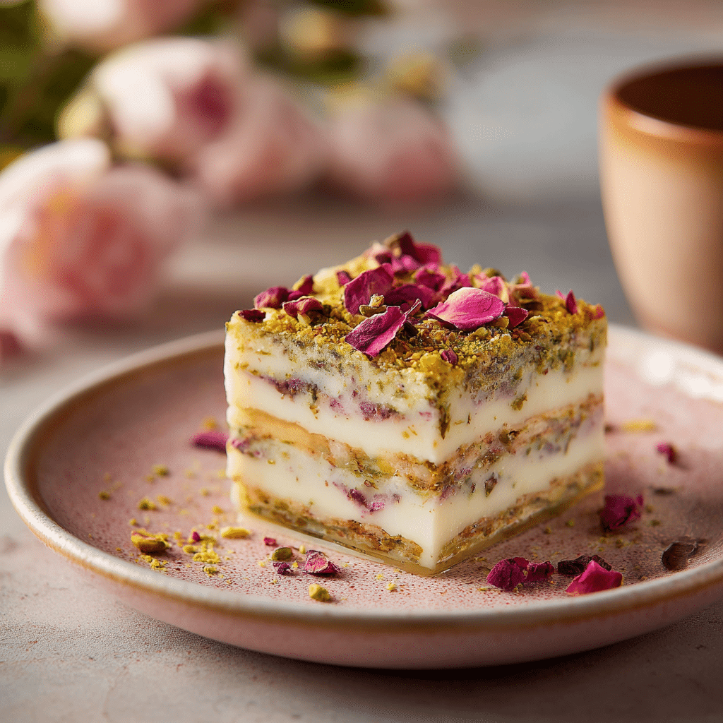 Rose Pistachio Milk Cake Recipe - Recipe Image