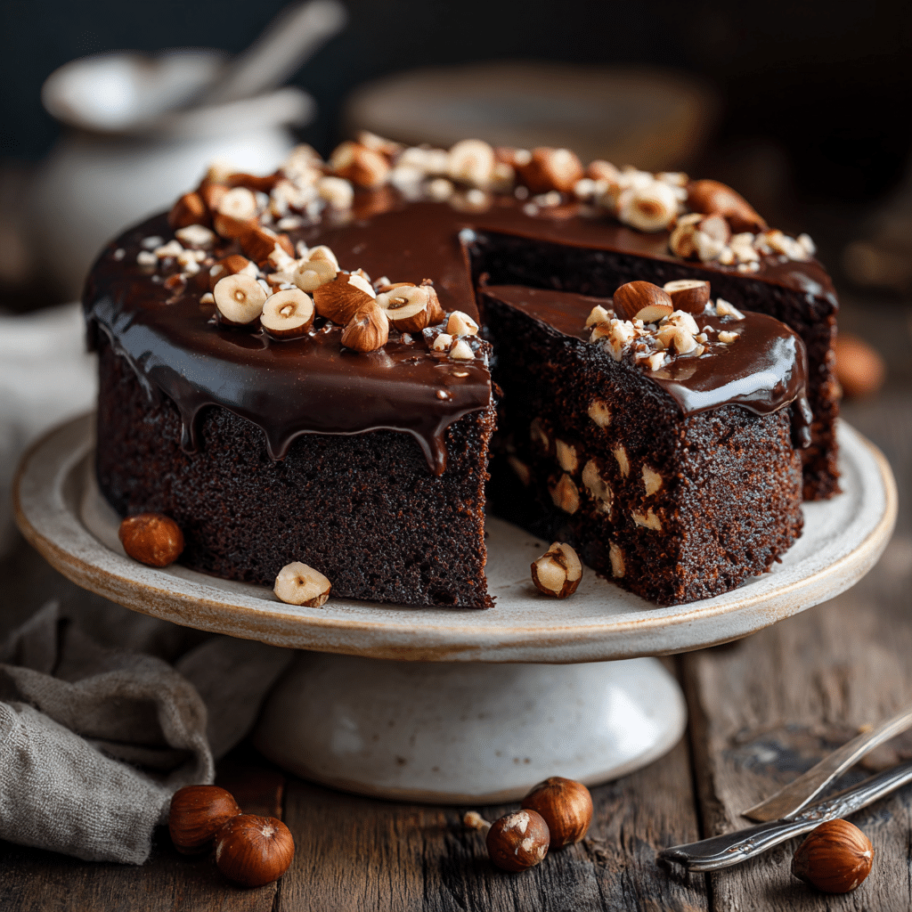 Dark Chocolate & Hazelnut Cake Recipe