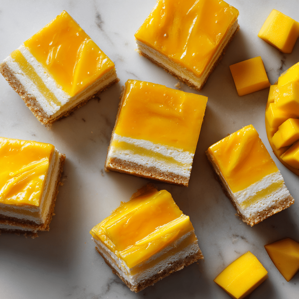Mango Coconut Cheesecake Bars Recipe - Recipe Image