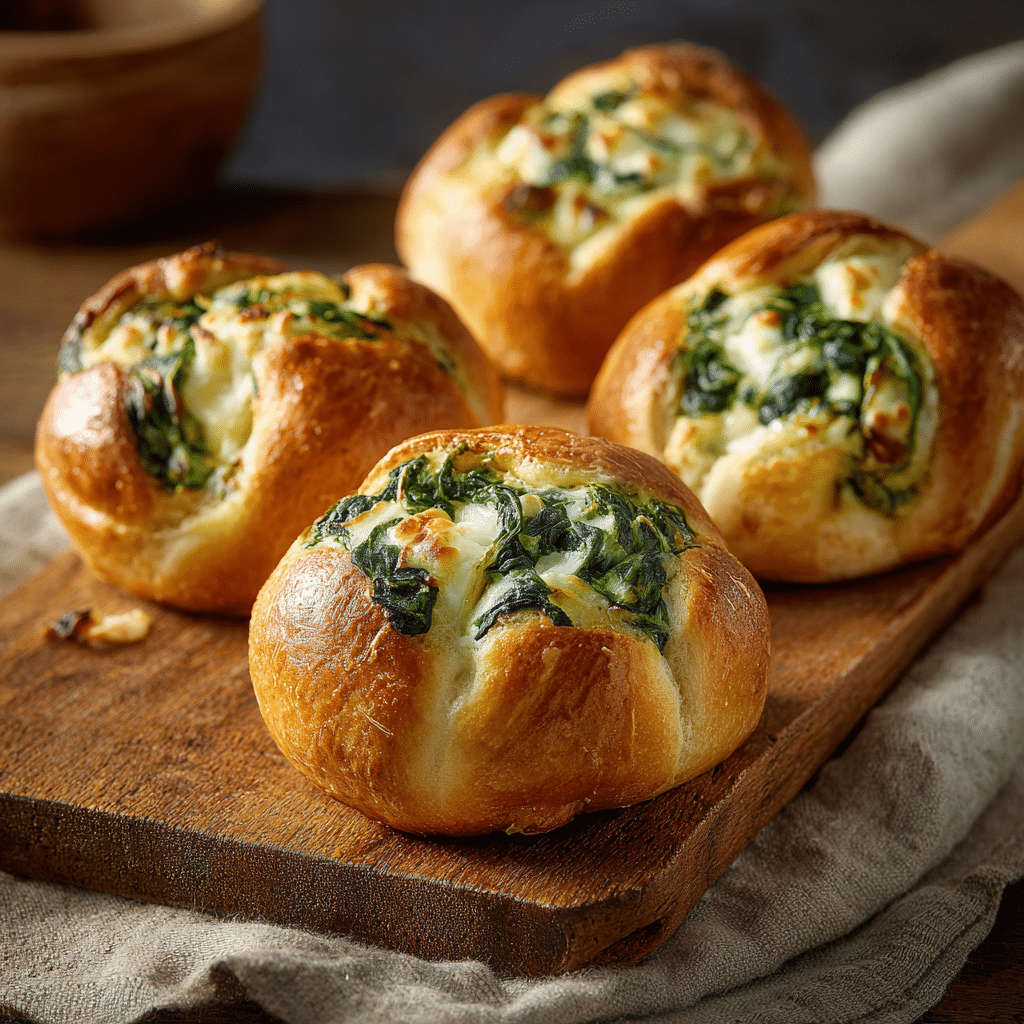 Cheesy Spinach Stuffed Rolls Recipe