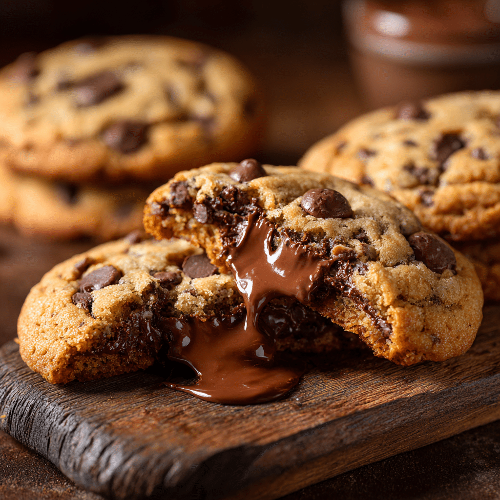 Nutella Stuffed Chocolate Chip Cookies Recipe