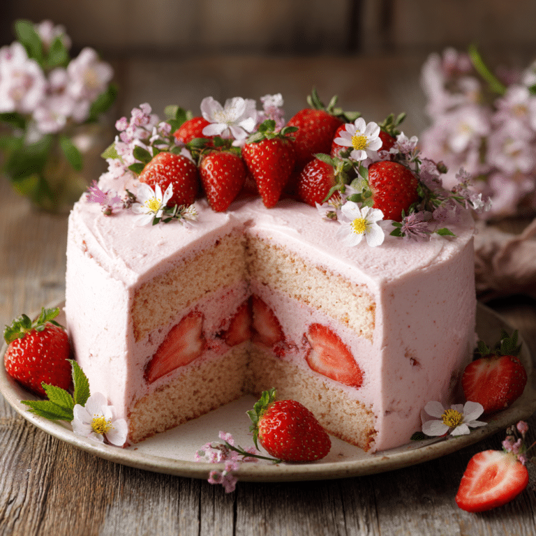 Strawberry Bloom Garden Cake Recipe