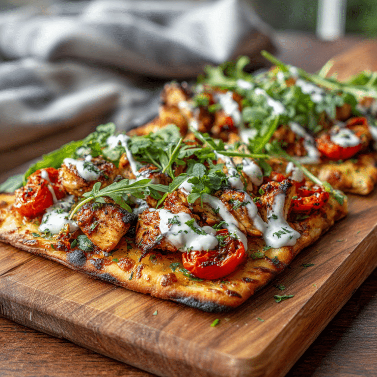 Mediterranean Chicken Flatbread Recipe