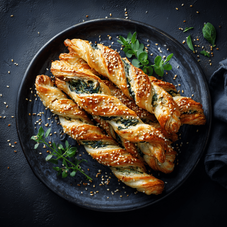 Spinach & Feta Stuffed Puff Pastry Twists Recipe