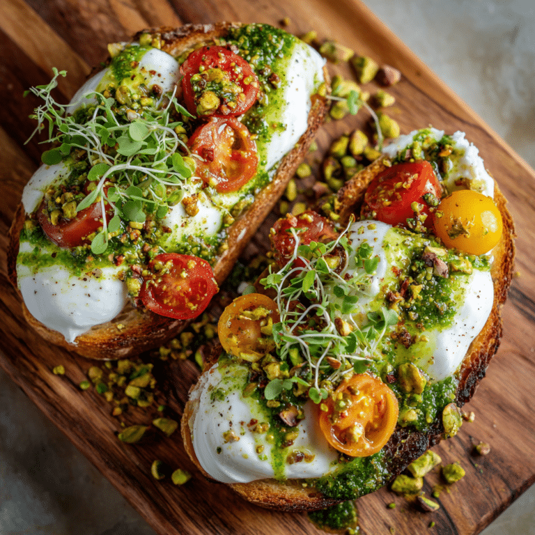 Burrata Pistachio Pesto Toast Recipe