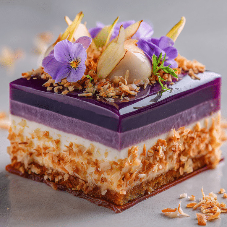 Taro Coconut Mirror Cake Recipe