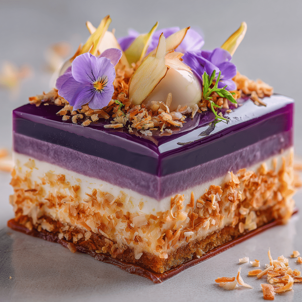 Taro Coconut Mirror Cake Recipe