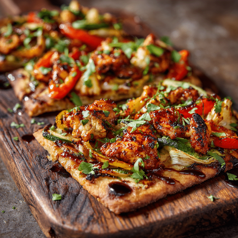 Spicy Honey Harissa Chicken Flatbread
