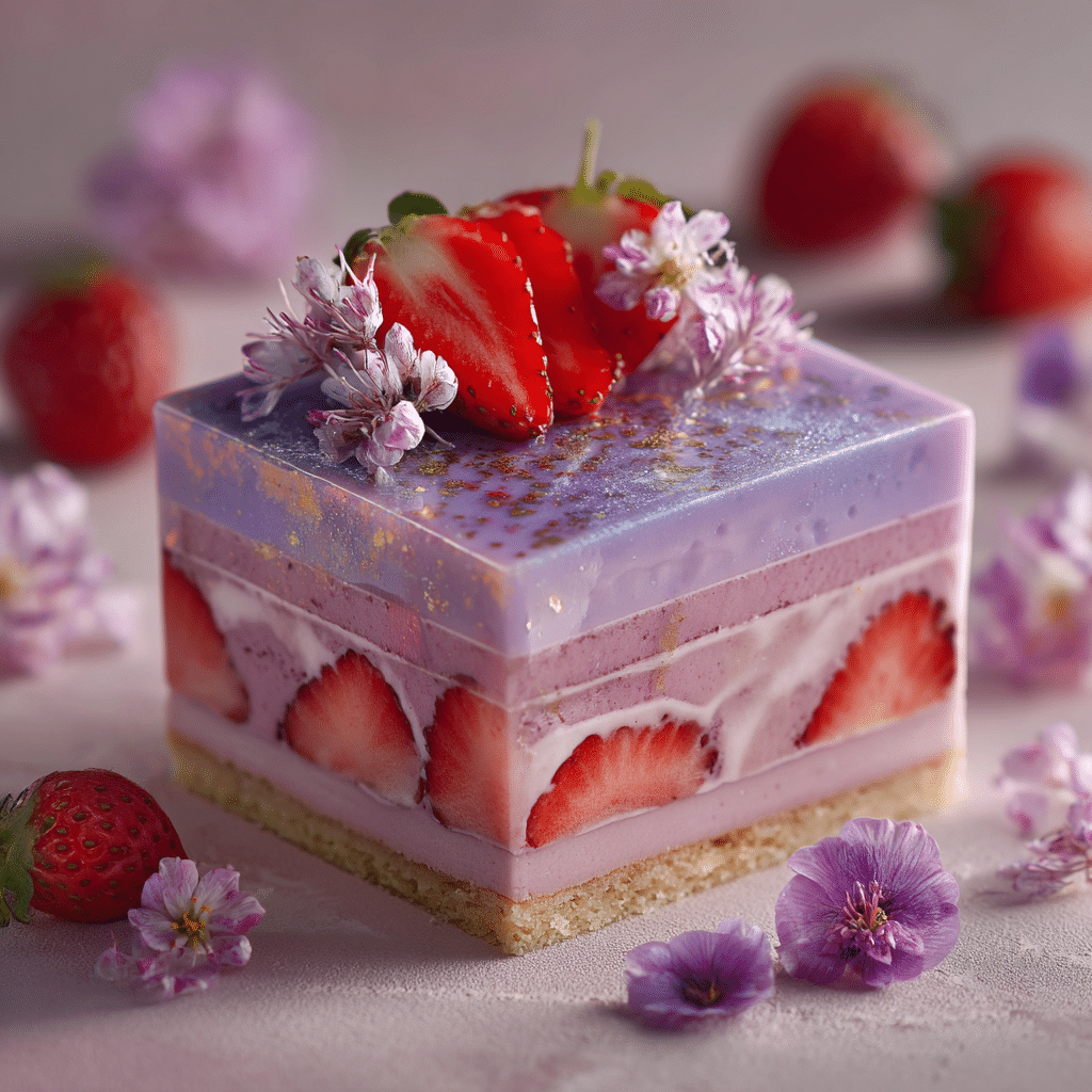 Taro Strawberry Blossom Cake Recipe