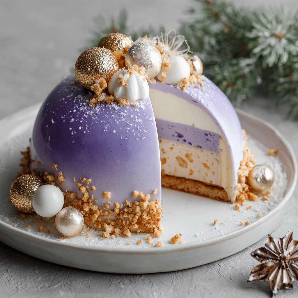 Taro White Chocolate Dome Cake Recipe