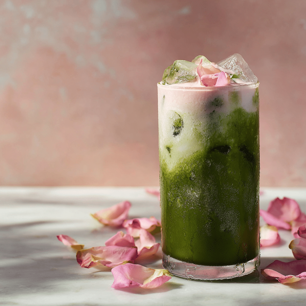 Matcha Rose Iced Velvet Latte Recipe