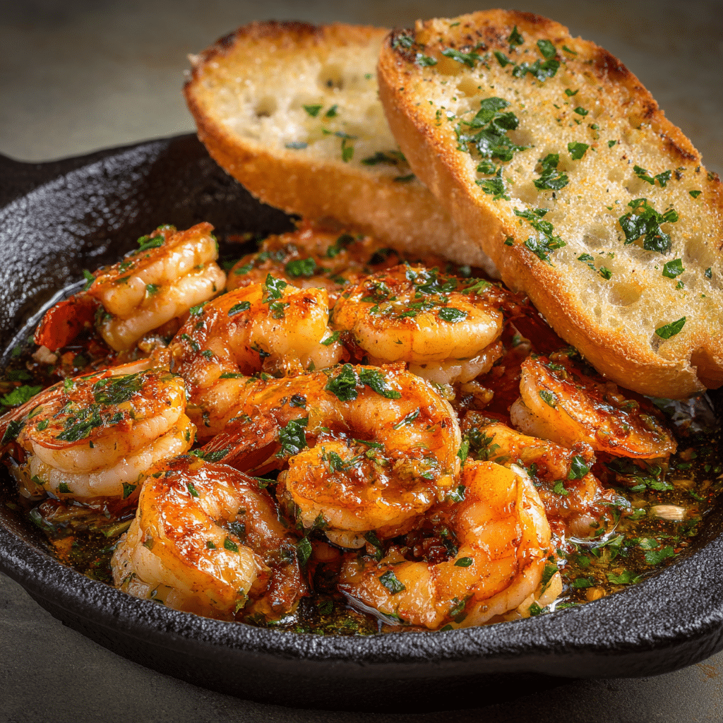 Butter Garlic Shrimp with Warm Bread Recipe - Recipe Image