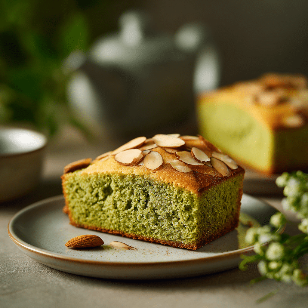 Matcha Almond Cake Recipe - Recipe Image