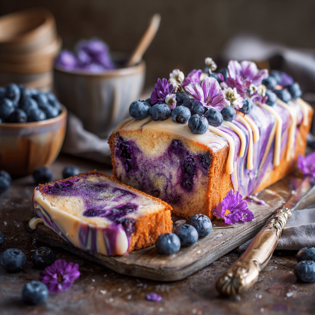 Blueberry Yogurt Marble Cake Recipe - Recipe Image