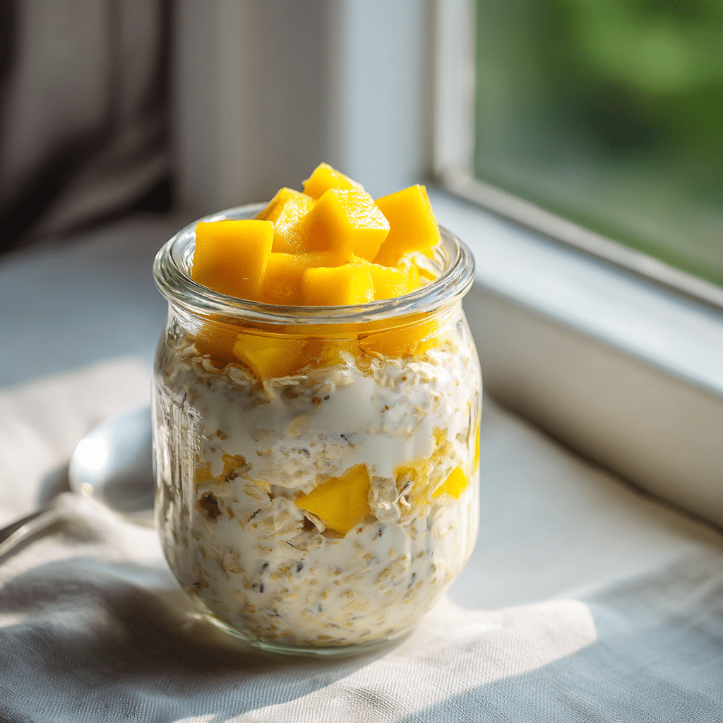 Mango Overnight Oats Recipe - Recipe Image