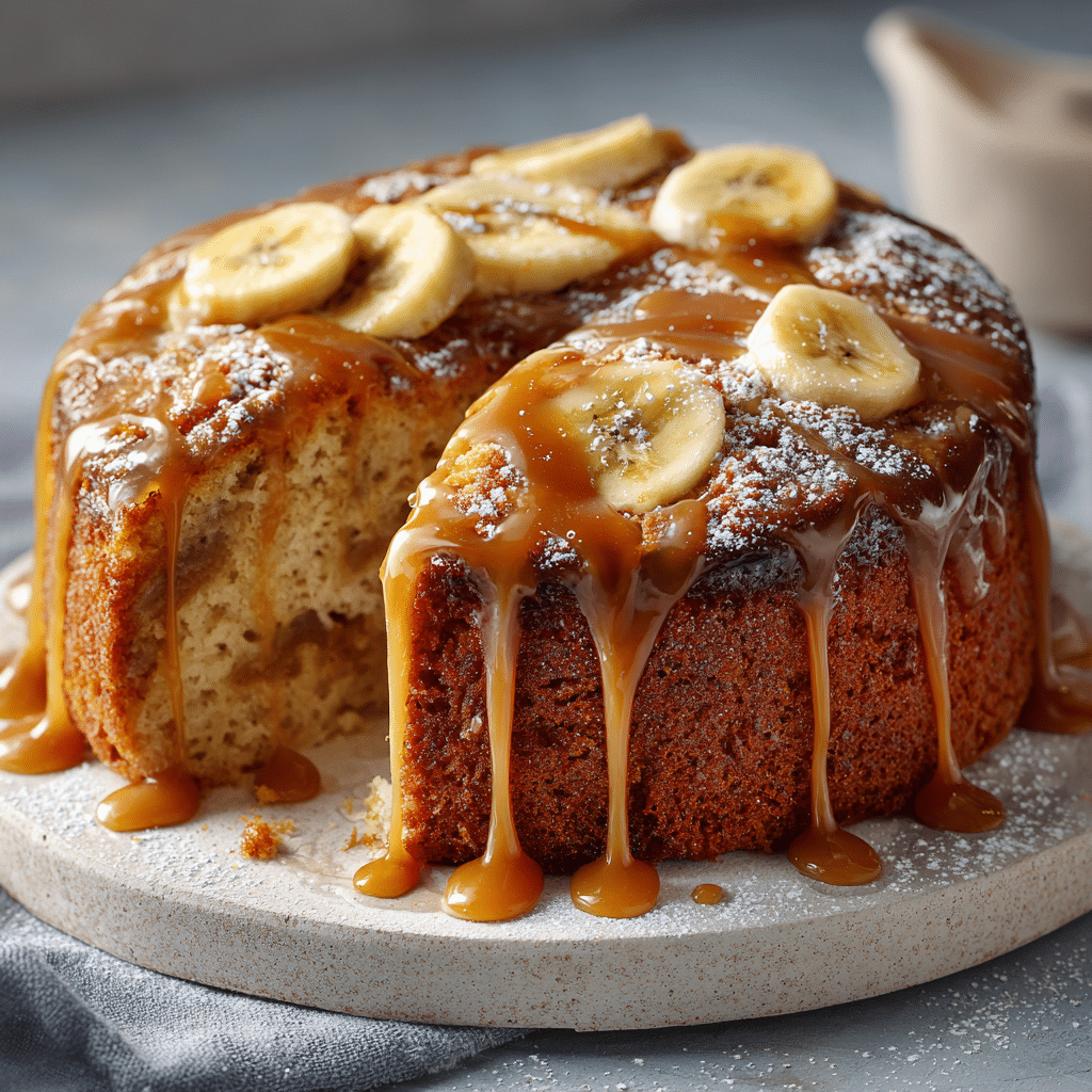Caramel Banana Cake Recipe - Recipe Image