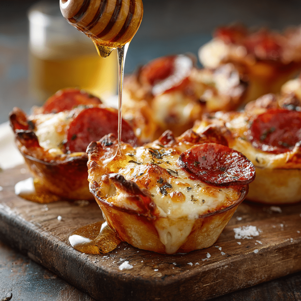 Hot Honey Pepperoni Pizza Cups Recipe - Recipe Image