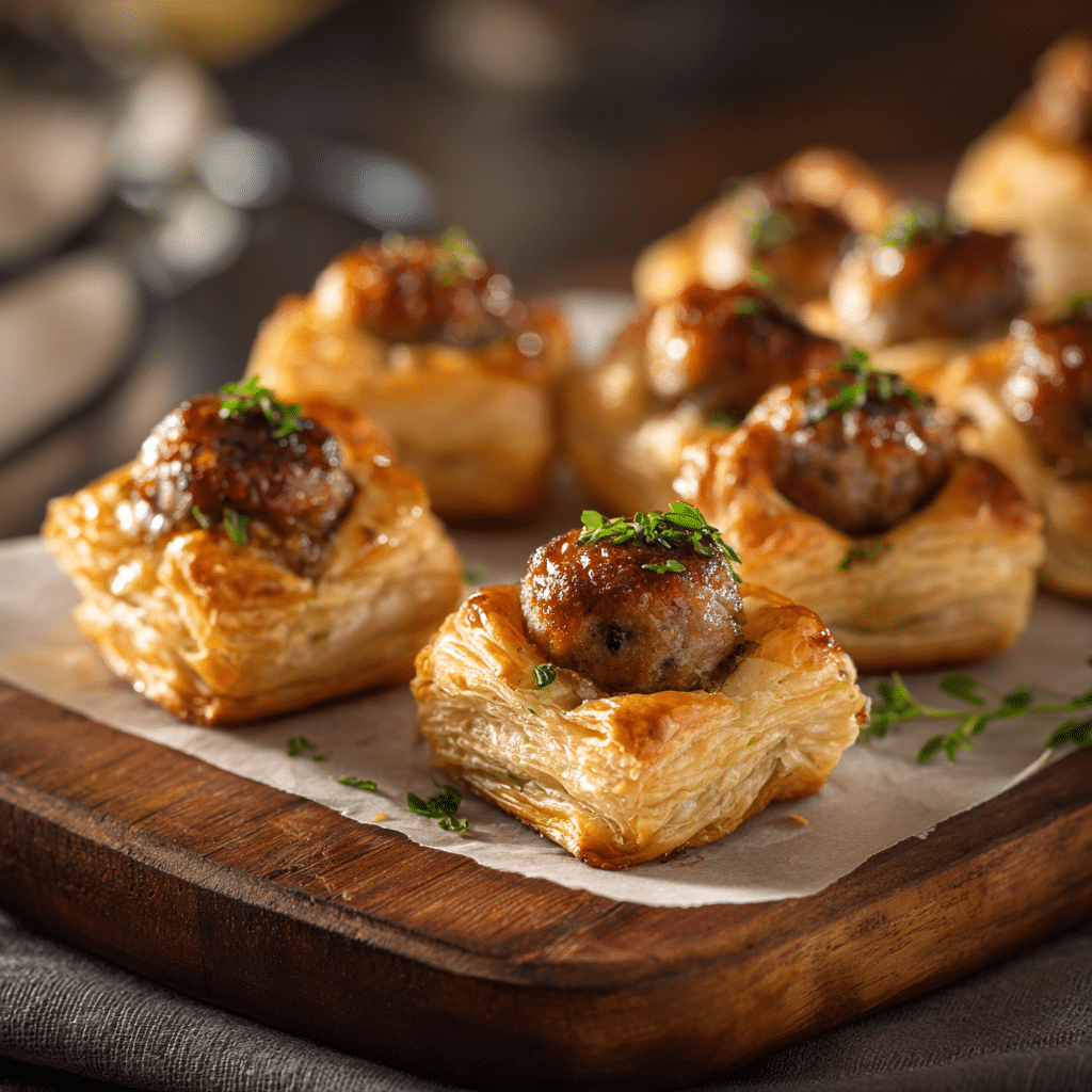 Mini Sausage Puff Pastry Bites Recipe - Recipe Image