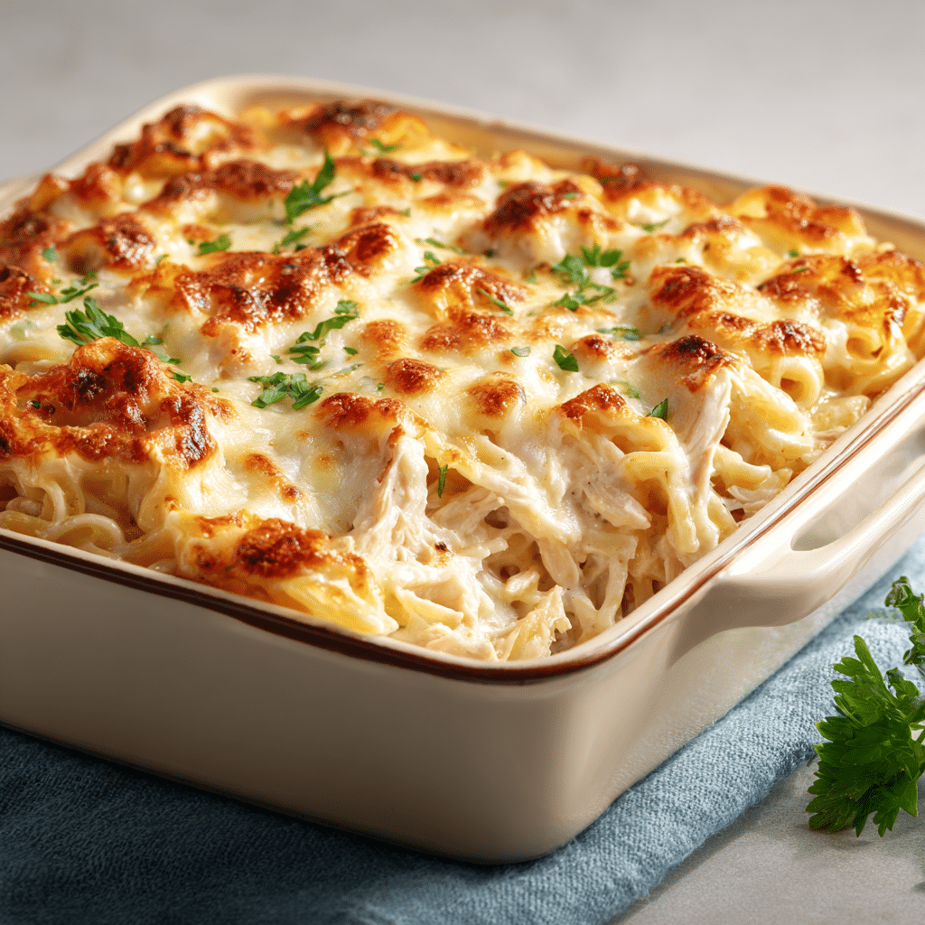 Baked Chicken Alfredo Pasta Recipe - Recipe Image