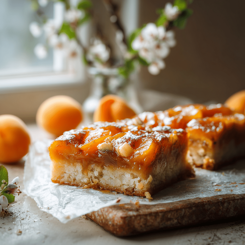 Apricot Almond Upside-Down Cake Recipe - Recipe Image