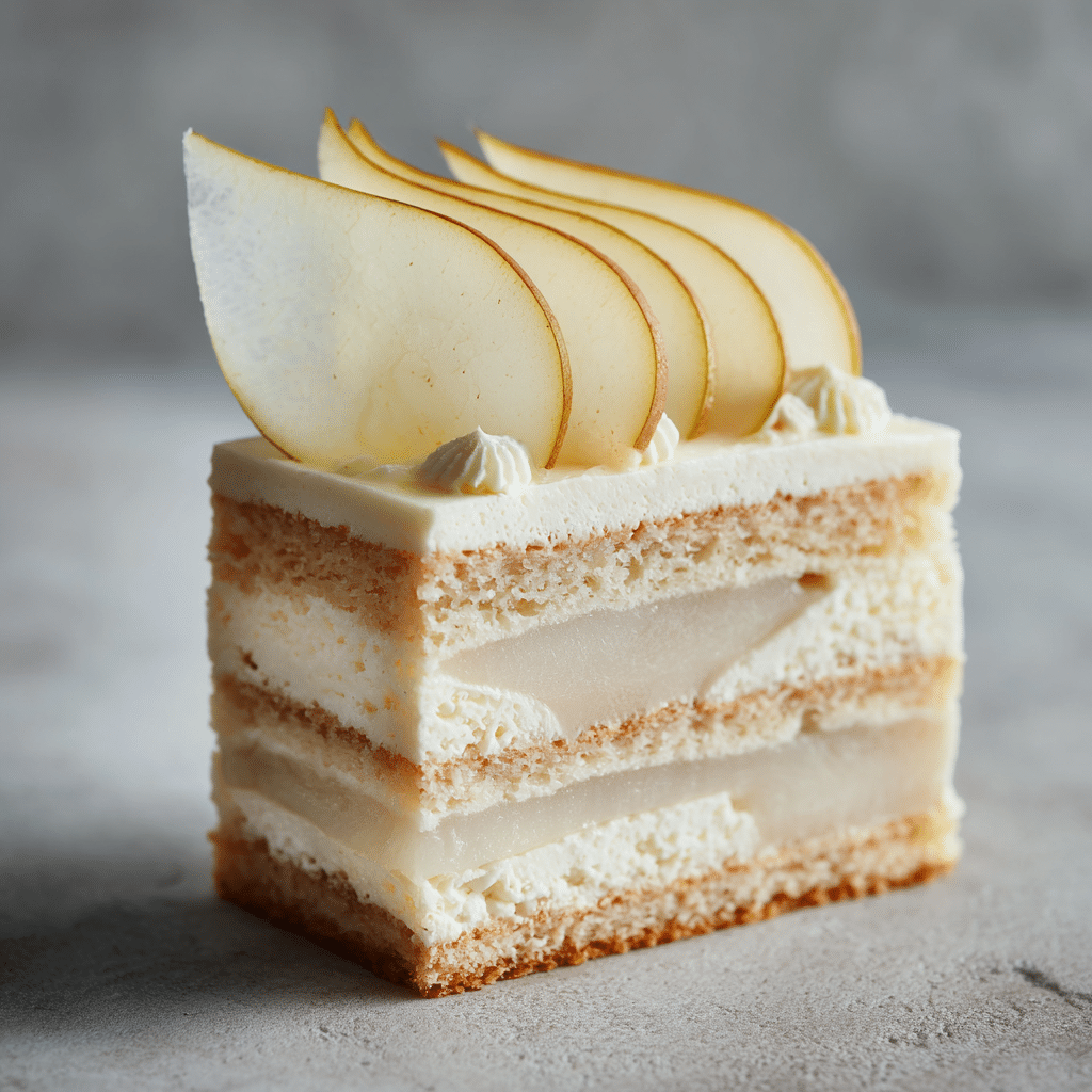 Pear Vanilla Cream Cake Recipe - Recipe Image